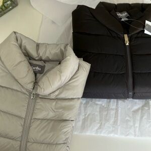 Brand new Martha Stewart puffer vest in a silver grey and a brown . Two vests